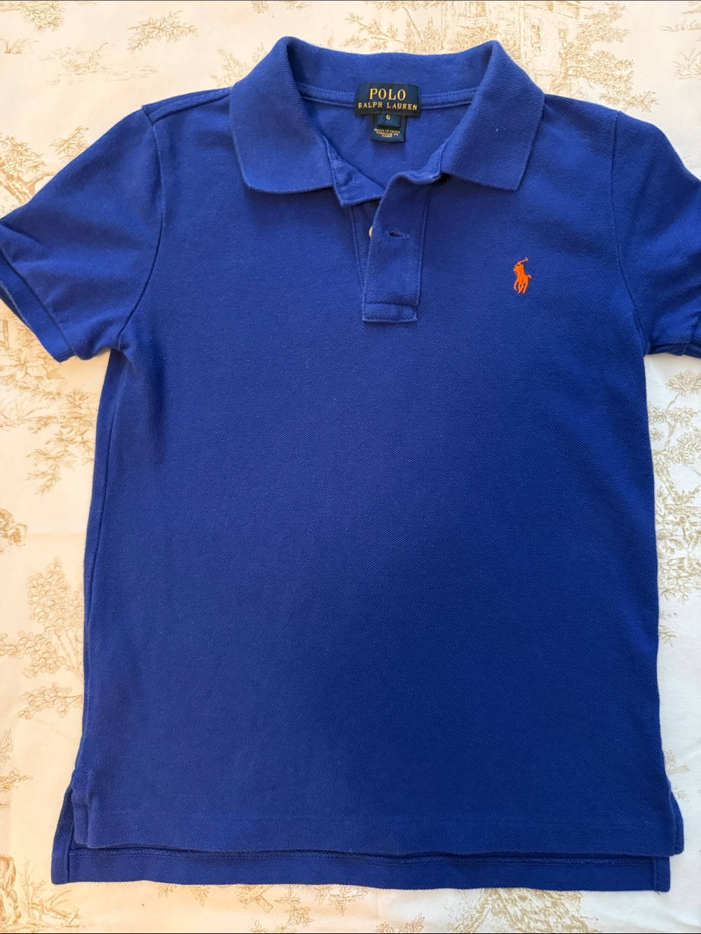 Polo by Ralph Lauren Boys Royal Blue Polo with Orange Pony